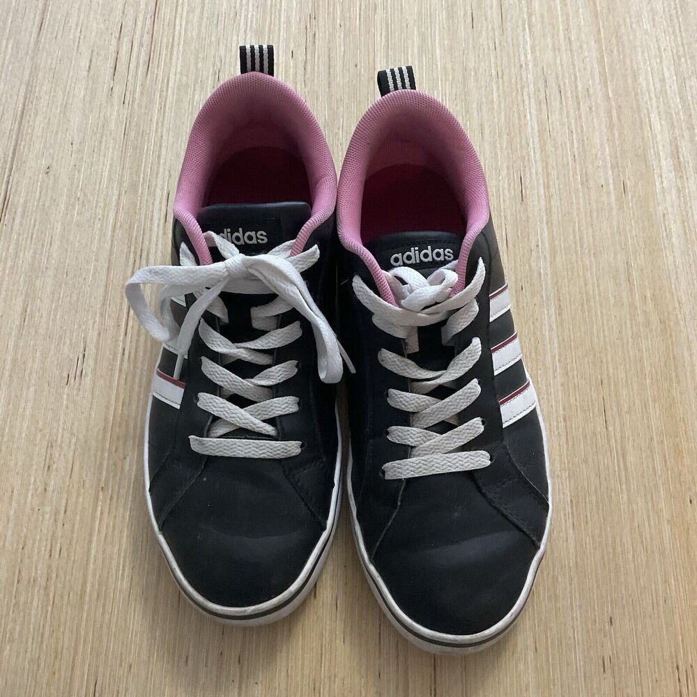 Adidas Leather Lace-Up Sneakers (753001) Black Pink Womens Size 7M - Picture 4 of 7
